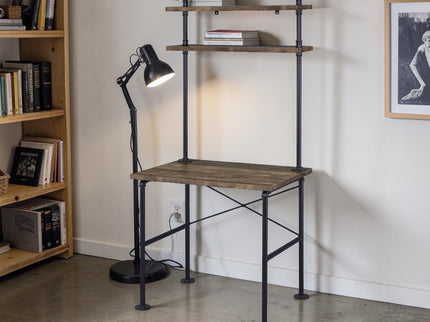 Ensata - Rustic Writing Desk - Black / Oak