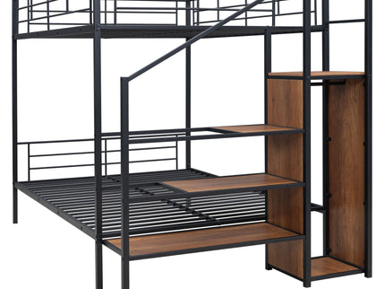 Bunk Bed With Lateral Storage Ladder And Wardrobe