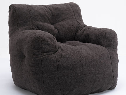 Soft Teddy Fabric Tufted Foam Bean Bag Chair With Teddy Fabric