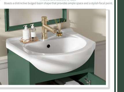 20" Bathroom Vanity With Bulged Sink, Freestanding Single Vanity Set, Soft Close Door