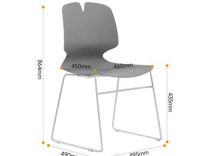 Modern Stacked Office Chairs (Set of 4)
