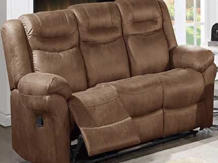 Power Reclining Sofa With USB Port Upholstered Pillow Arms And Headrest - Brown