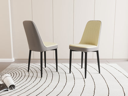 Modern Dining Chair With Cushions And Metal Legs