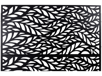 Outdoor & Indoor Privacy Screen Metal Privacy Screen, Freestanding Decorative Privacy Screen For Deck Balcony Patio - Black