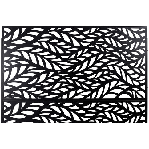 Outdoor & Indoor Privacy Screen Metal Privacy Screen, Freestanding Decorative Privacy Screen For Deck Balcony Patio - Black
