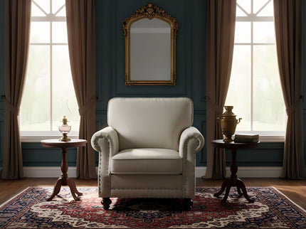 Upholstered Accent Armchair With Turned Legs For Living Room