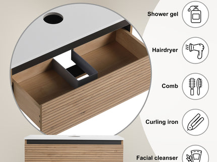 Wall Mounted Bathroom Vanity & 1 Soft Close Drawer (Excluding Sink)
