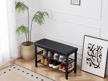 Shoe Bench With Cushion, Storage Seat For Entryway