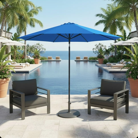 Patio Umbrella With Crank Lift And Tilt, UV-Resistant Canopy
