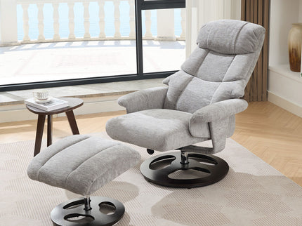 Ergonomic Recliner Chair With Ottoman, Modern 360° Swivel With Footstool