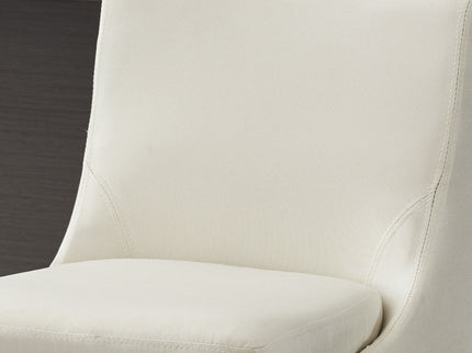 Upholstered Swivel Bar Stools With Ergonomic Design (Set of 2) - Cream White
