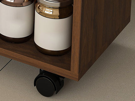 Multi Functional Folding Table With Storage Shelves And Wheels