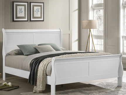 Mckee - Queen Sleigh Panel Bed With Curved Legs - White