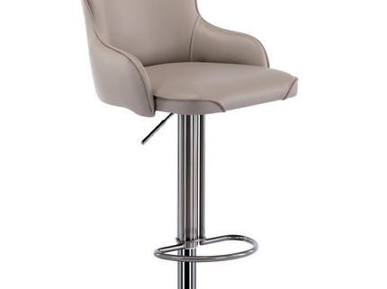 Titanium Stainless Steel Bar Stool, Grade Modern Bar Chair With Backrest, Swivel Adjustable Height For Kitchen Counter And Dining Room