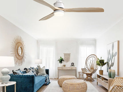 60" Ceiling Fan With Remote Control Light For Indoor And Outdoor Use - White