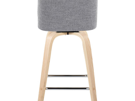 Toriano - Contemporary Fixed Height Counter Stool With Swivel With Square Footrest (Set of 2)