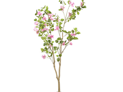 Artificial Bougainvillea Tree, Realistic Faux Plant In Pot, Indoor Decor For Home - Baby Pink / Green Leaf