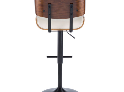 Lombardi - Mid Century Modern Adjustable Barstool With Swivel With Straight T Footrest (Set of 3)