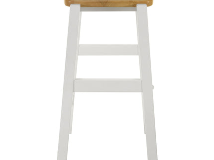 Prager - 3 Piece Kitchen Island Counter Table Set With Overhead Rack And Backless Stools - White