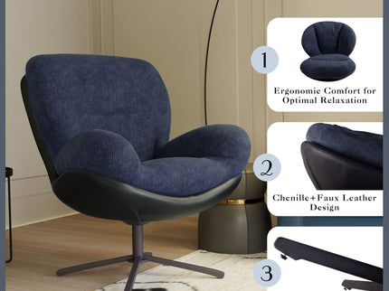 360° Swivel Office Chair, No Wheels
