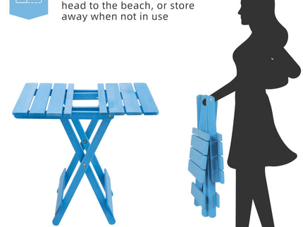 Folding Square Table For Backyard - Blue