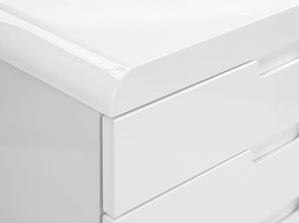 File Cabinet, Rolling Mobile, Storage Drawers, Printer Stand, Office, Work, Glossy Contemporary, Modern - White