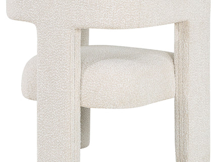 Verda - Upholstered Accent Side Chair In Soft With Rounded Open Back And 3 Leg Base - White