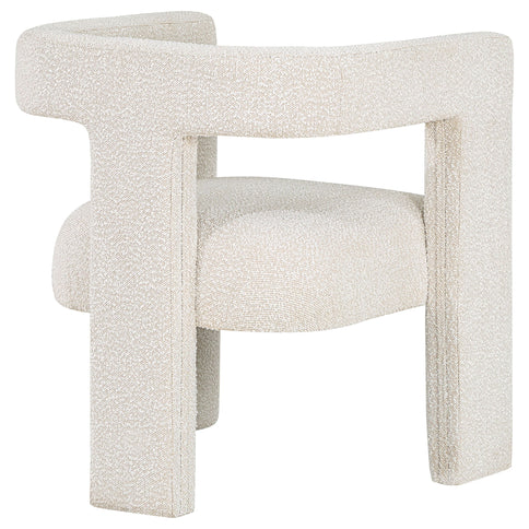 Verda - Upholstered Accent Side Chair In Soft With Rounded Open Back And 3 Leg Base - White