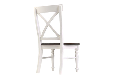 Dining Chairs (Set of 2) - Brown / White