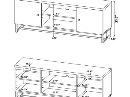 Chase - 2 Door Console With Herringbone Design - Oak