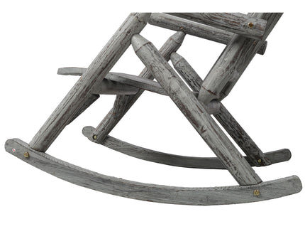 Durable Wooden Porch Rocker, Fir Log Rocking Chair