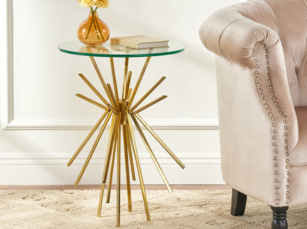 Table With Sunburst Design - Gold