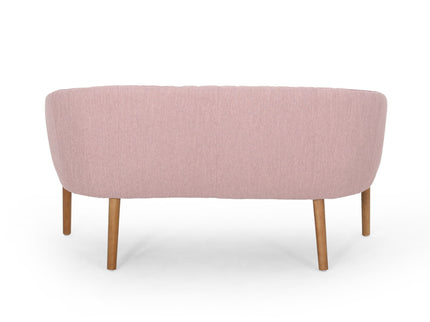 Mid Century Modern Loveseat With Channel Stitched Backrest