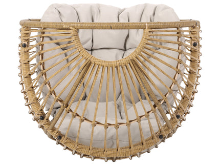 Patio Swivel Basket Egg Chair With Cushion