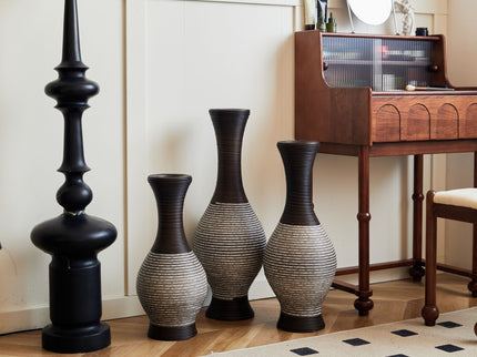 Tall Designer Floor Vase With Elegant 2 Tone