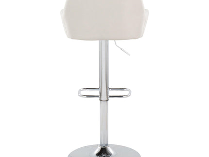 Daniella - Contemporary Adjustable Barstool With Swivel With Rounded Rectangle Footrest (Set of 2)
