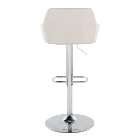 Daniella - Contemporary Adjustable Barstool With Swivel With Rounded Rectangle Footrest (Set of 2)