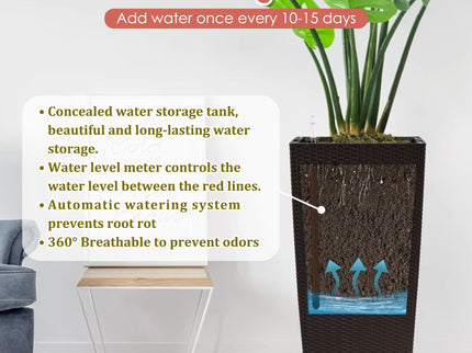 Indoor Outdoor Planter With Automatic Watering System