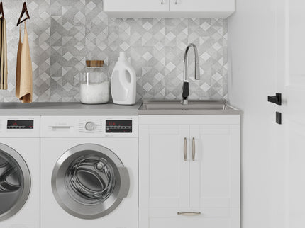 Reed - Deluxe Laundry Cabinet With Pull-Out Faucet And Stainless Steel Sink