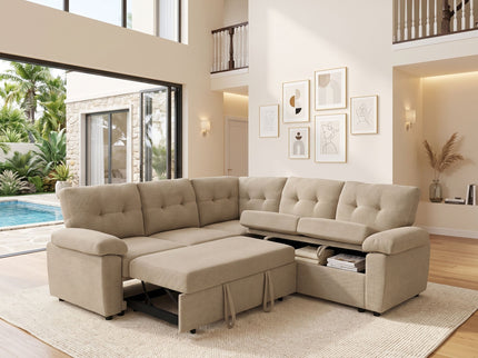 Convertible Sectional Sofa Bed & Pull Out Sleeper And Storage