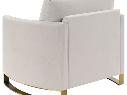 Rufo - Upholstered Curved Track Arm Chair - Beige