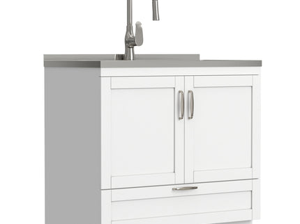 Reed - Deluxe Laundry Cabinet With Pull-Out Faucet And Stainless Steel Sink