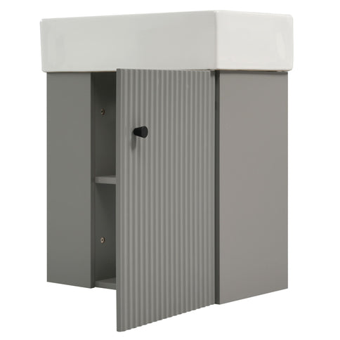 Modern Floating Bathroom Vanity With Ceramic Basin Perfect For Small Bathrooms