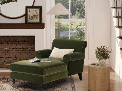 Alana Lawson - Chaise Lounge Chair - Olive Green