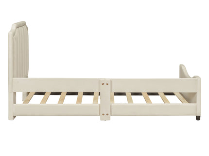 Upholstered Daybed With Classic Stripe Shaped Headboard