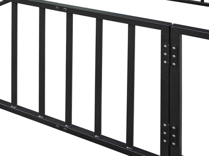 Metal Floor Bed Frame With Fence And Door