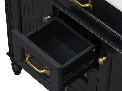Bathroom Vanity With Sink, Flip-Out Top Drawer, Soft Close Doors, 2 Storage Drawers