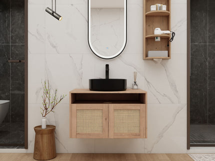Bathroom Vanity & Art Sink And Storage Rack, Float Mounting Design