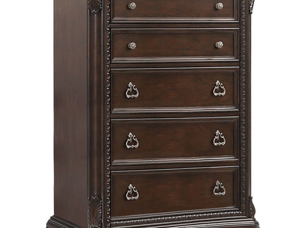 Traditional 5 Drawer Chest - Mahogany