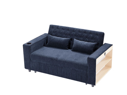 Pull-Out Sofa Bed Convertible Couch With Adjustable Backrest For Living Room